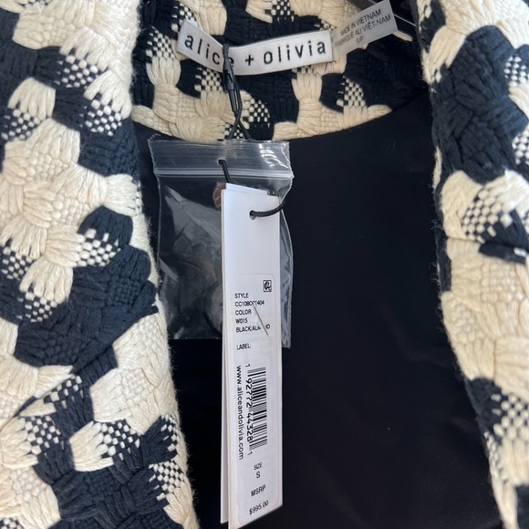 Alice + Olivia Stefan Notch Collar Coat Black Almond - Picture 8 of 13